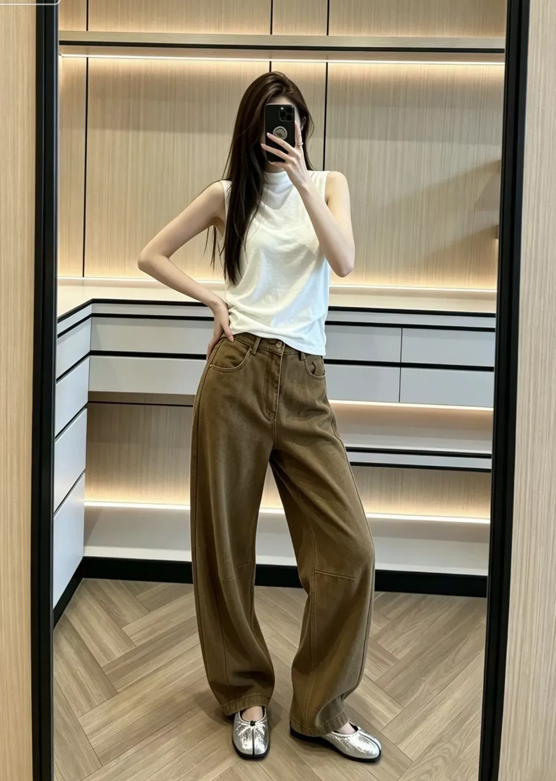 브루넬로쿠치넬리 커브드 절개 텐셀 혼방 여성용 데님 팬츠 상세 이미지 91