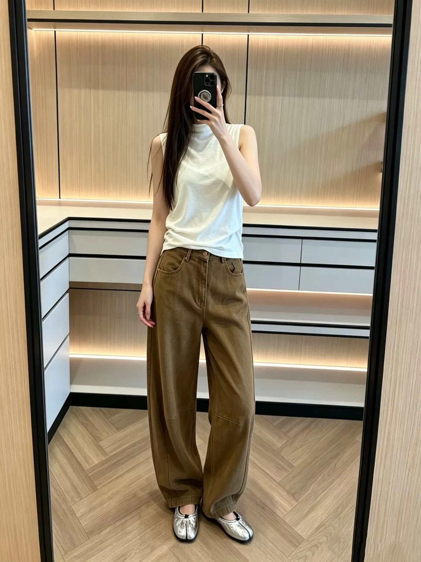 브루넬로쿠치넬리 커브드 절개 텐셀 혼방 여성용 데님 팬츠 상세 이미지 93