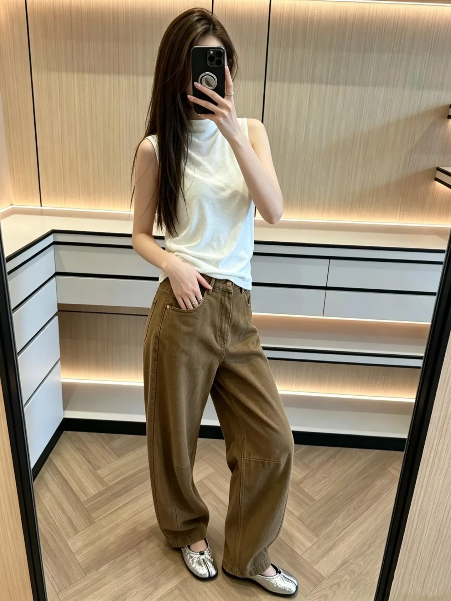 브루넬로쿠치넬리 커브드 절개 텐셀 혼방 여성용 데님 팬츠 상세 이미지 94