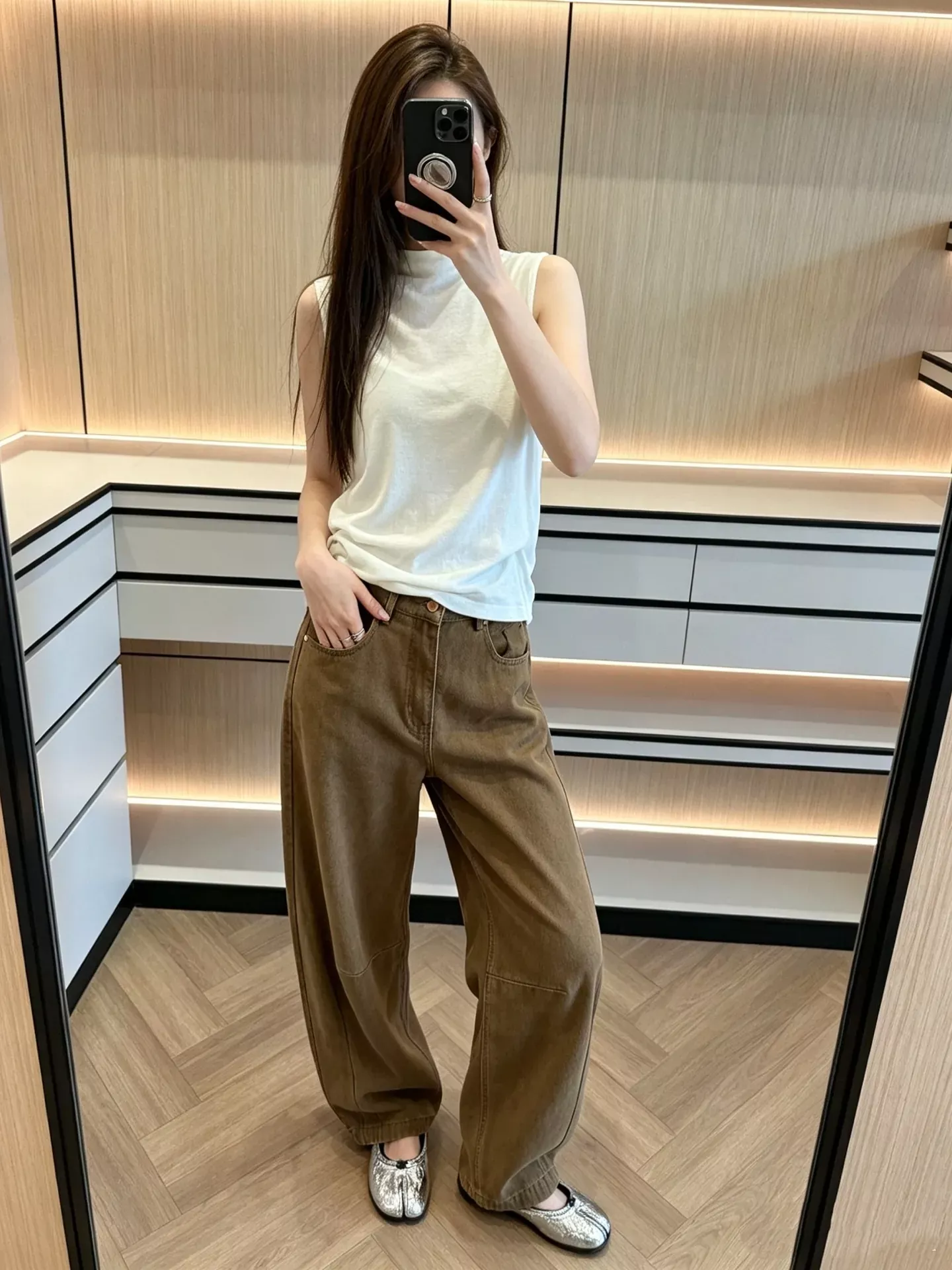 브루넬로쿠치넬리 커브드 절개 텐셀 혼방 여성용 데님 팬츠 상세 이미지 95
