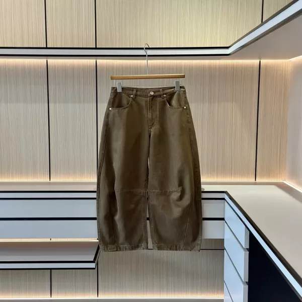 브루넬로쿠치넬리 커브드 절개 텐셀 혼방 여성용 데님 팬츠