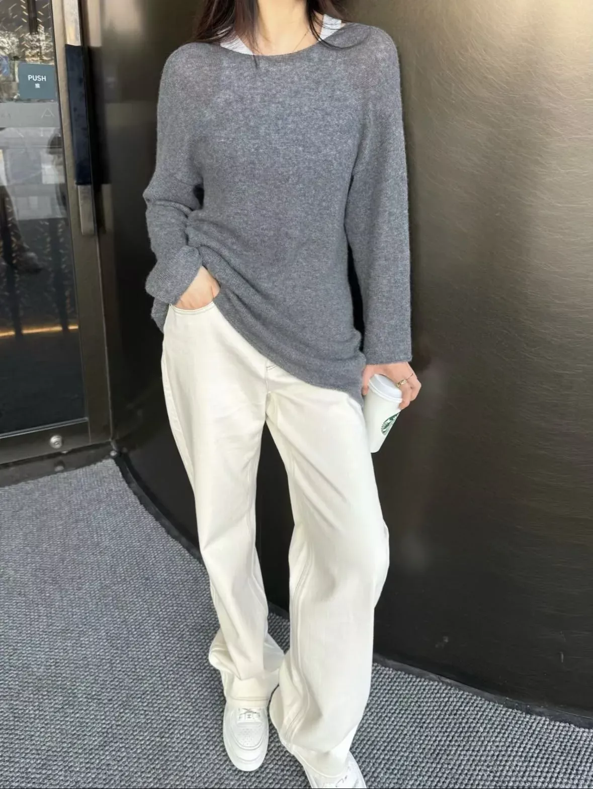 브루넬로쿠치넬리 화이트 아세테이트 여성용 데님 팬츠 상세 이미지 16