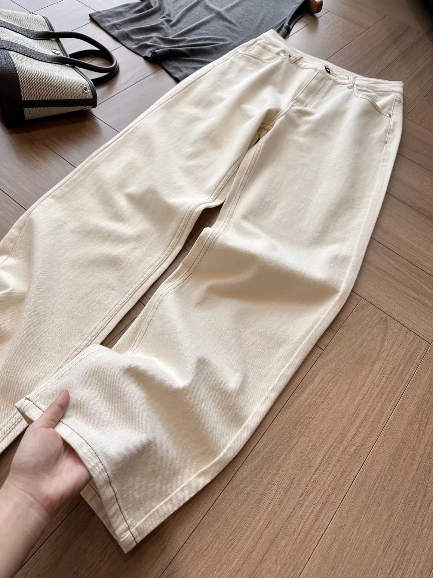 브루넬로쿠치넬리 화이트 아세테이트 여성용 데님 팬츠 상세 이미지 26
