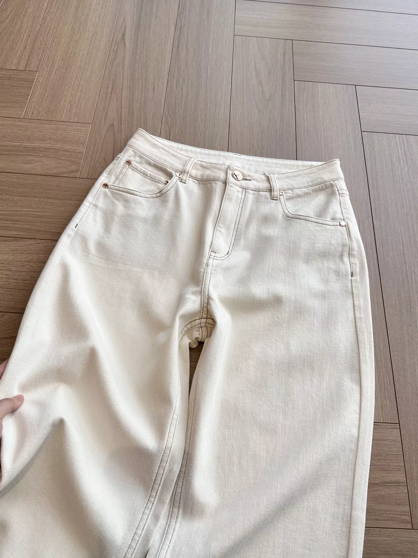 브루넬로쿠치넬리 화이트 아세테이트 여성용 데님 팬츠 상세 이미지 30