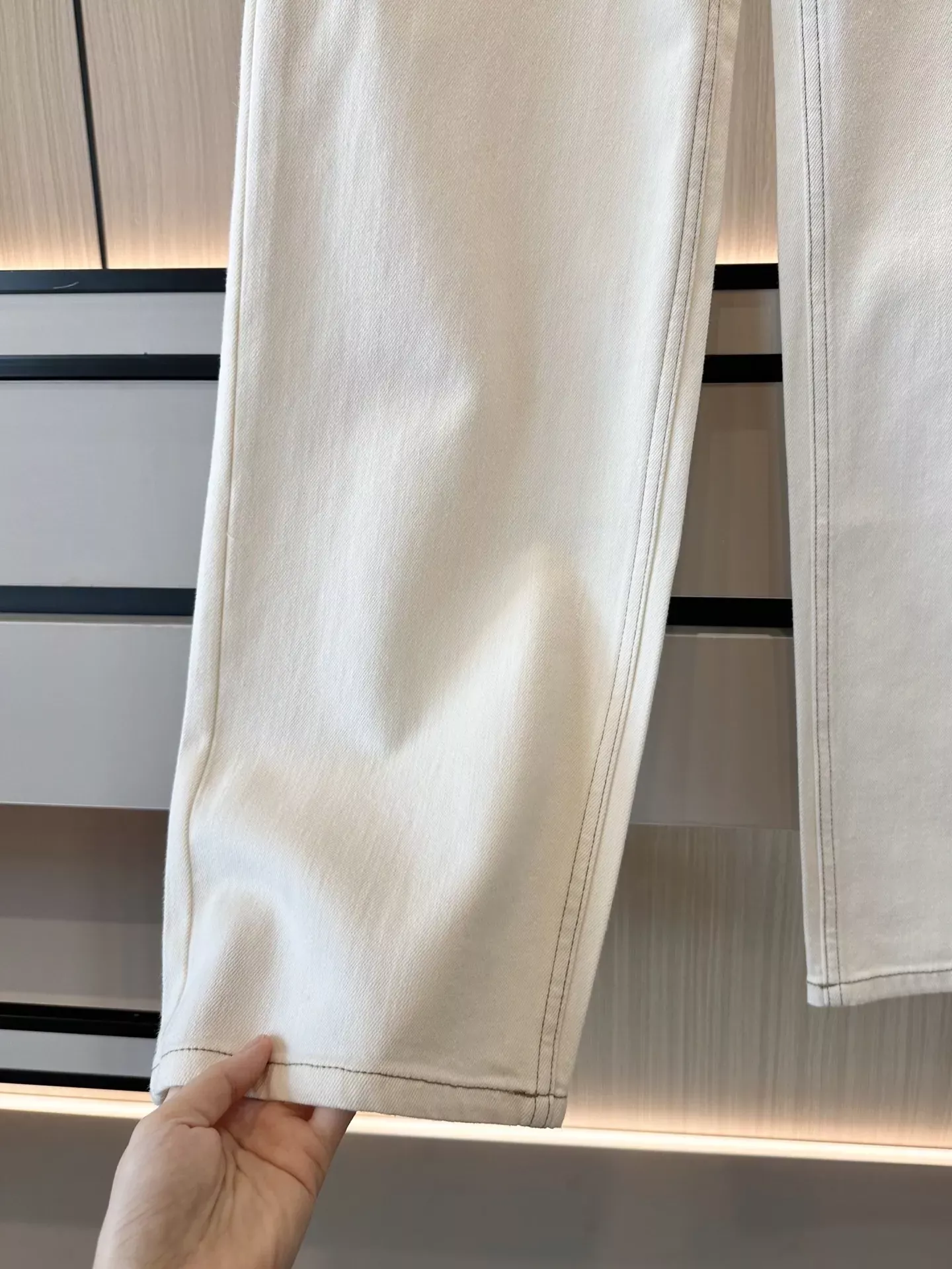 브루넬로쿠치넬리 화이트 아세테이트 여성용 데님 팬츠 상세 이미지 6