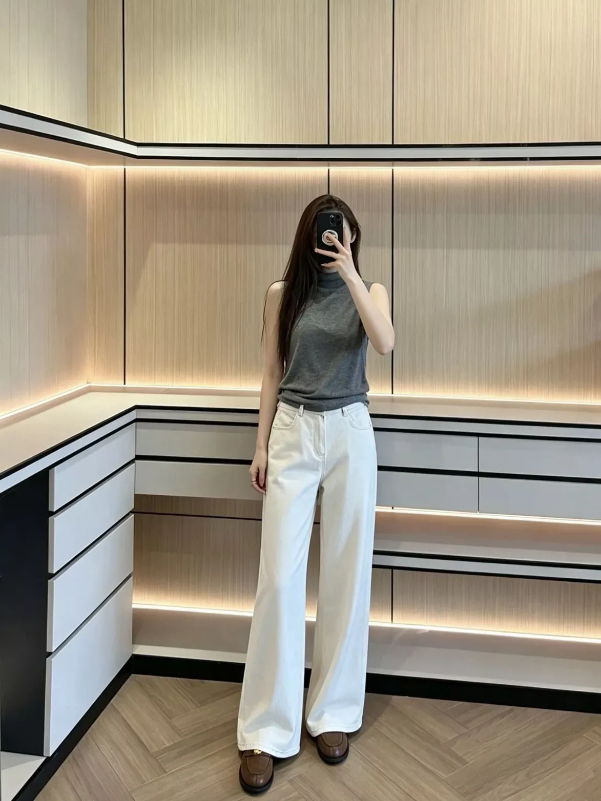 브루넬로쿠치넬리 화이트 아세테이트 여성용 데님 팬츠 상세 이미지 79