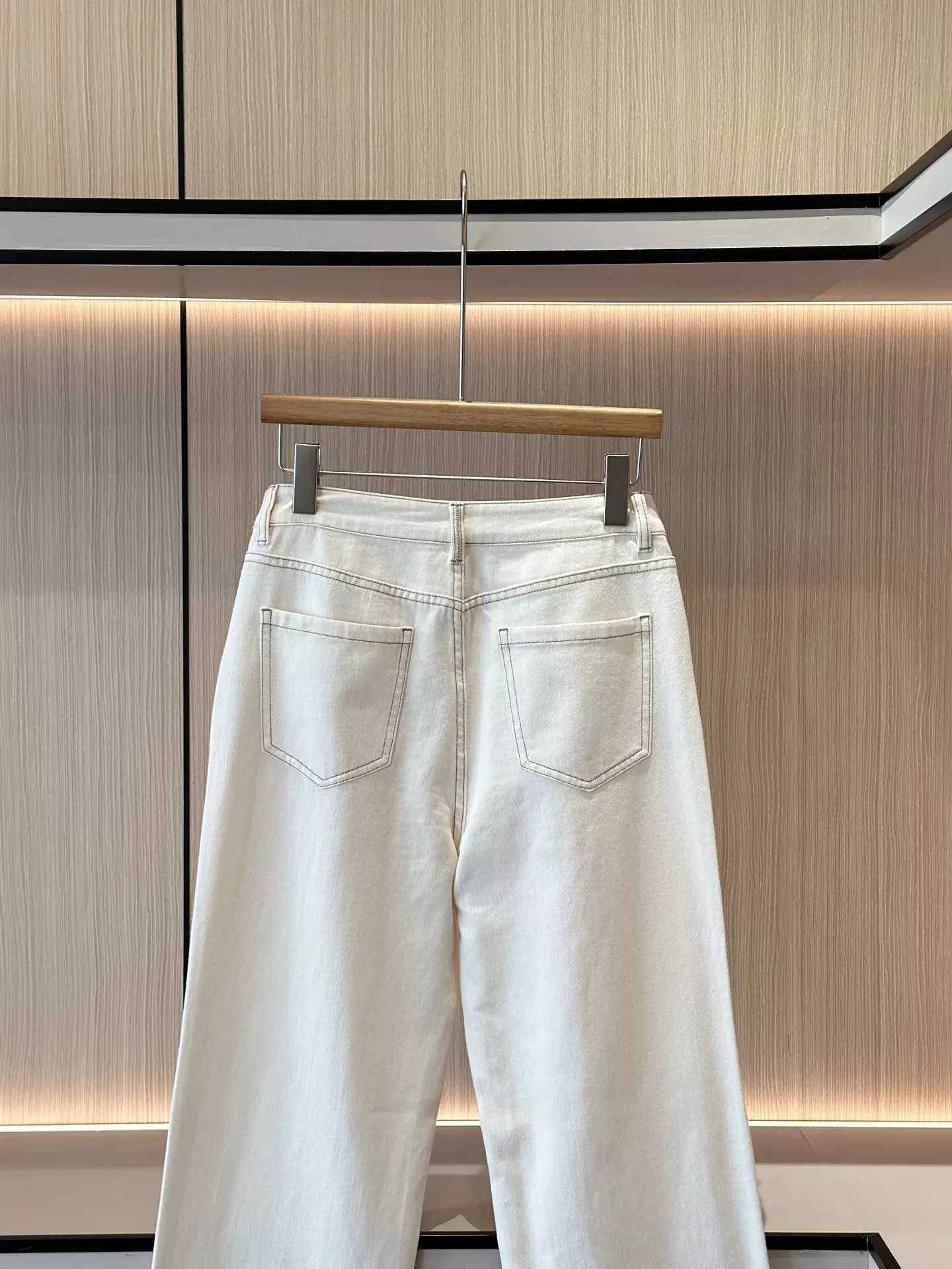 브루넬로쿠치넬리 화이트 아세테이트 여성용 데님 팬츠 상세 이미지 8