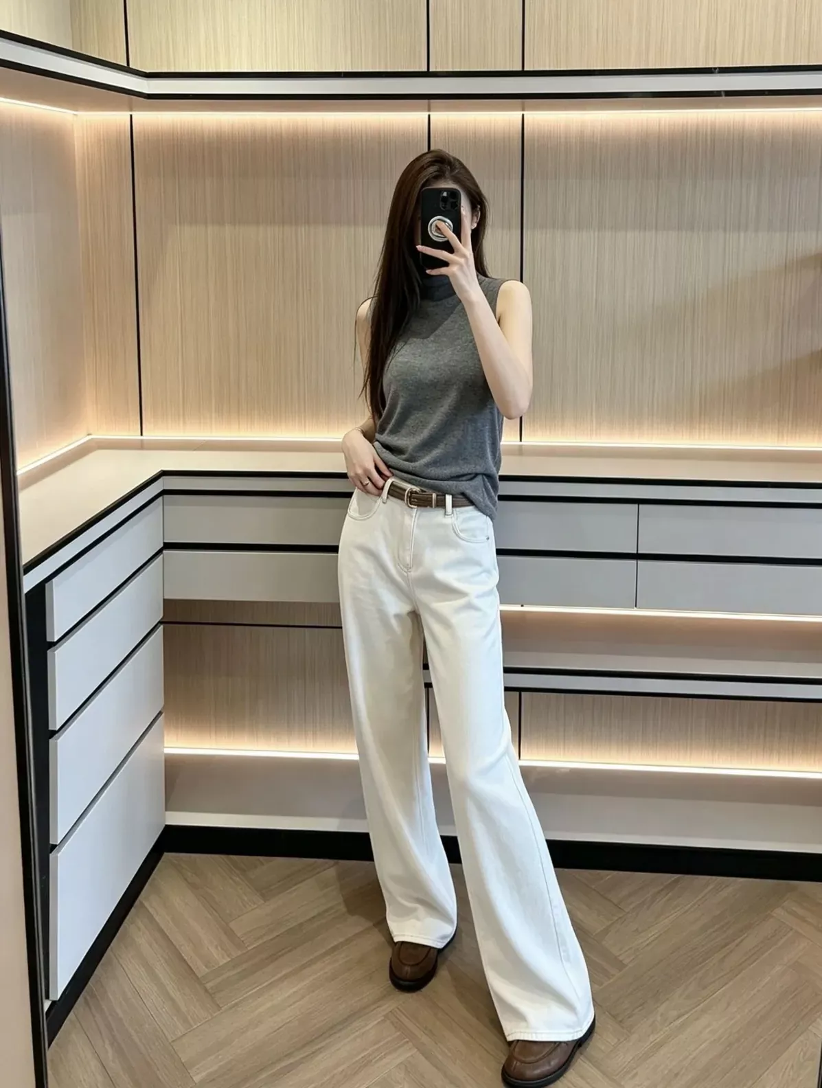 브루넬로쿠치넬리 화이트 아세테이트 여성용 데님 팬츠 상세 이미지 80