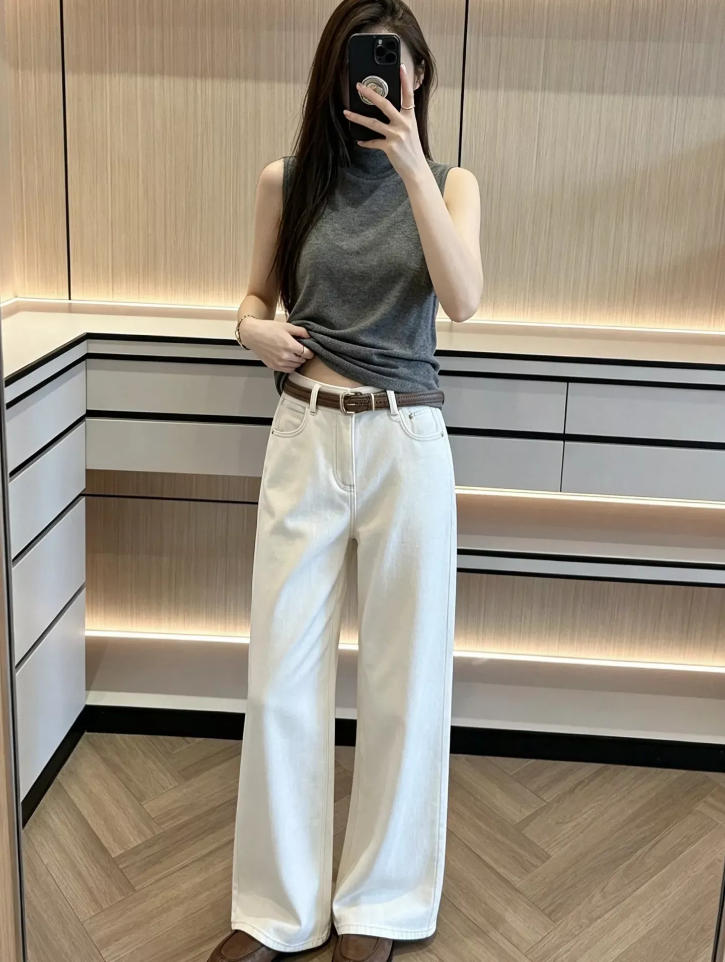 브루넬로쿠치넬리 화이트 아세테이트 여성용 데님 팬츠 상세 이미지 81