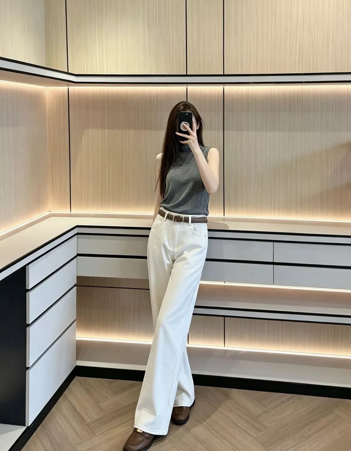 브루넬로쿠치넬리 화이트 아세테이트 여성용 데님 팬츠 상세 이미지 82