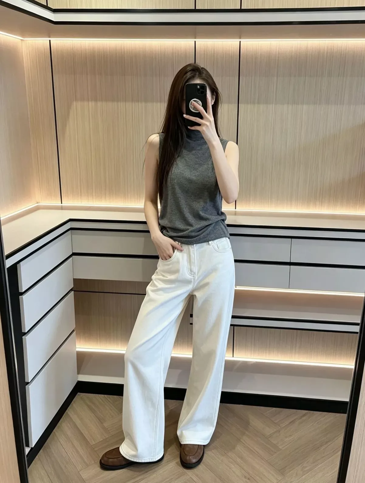 브루넬로쿠치넬리 화이트 아세테이트 여성용 데님 팬츠 상세 이미지 83