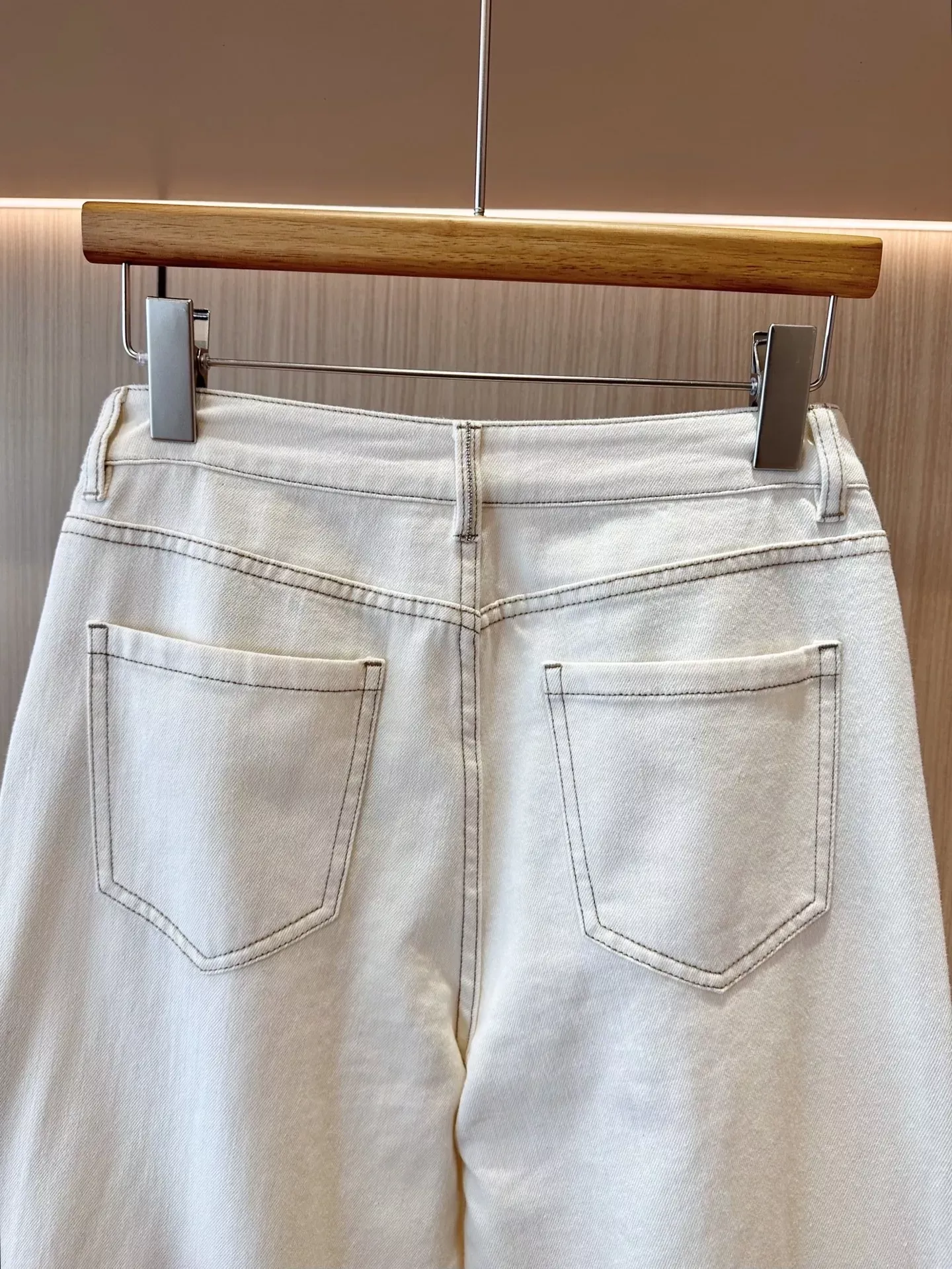 브루넬로쿠치넬리 화이트 아세테이트 여성용 데님 팬츠 상세 이미지 9