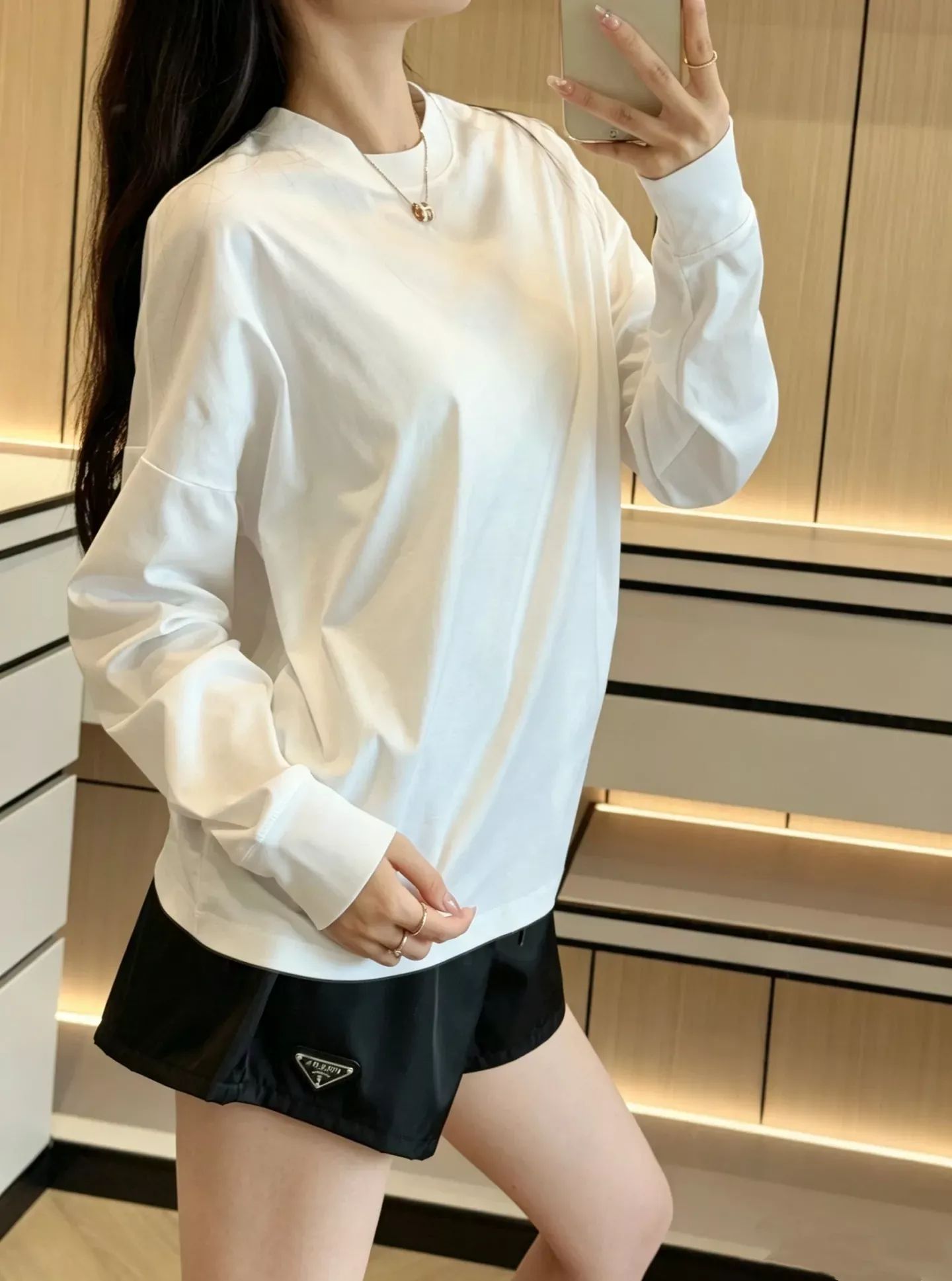 더로우 피마 코튼 베이직 여성용 긴소매 티셔츠 상세 이미지 62