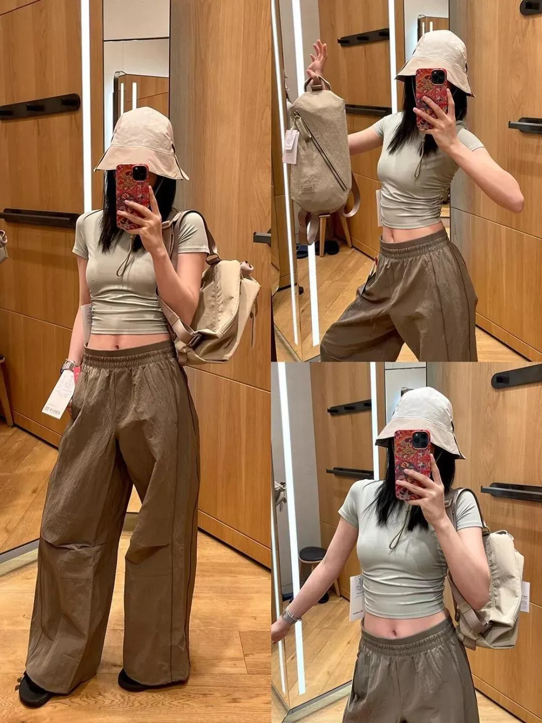 룰루레몬 크링클 나일론 와이드 여성용 캐쥬얼 팬츠 상세 이미지 16