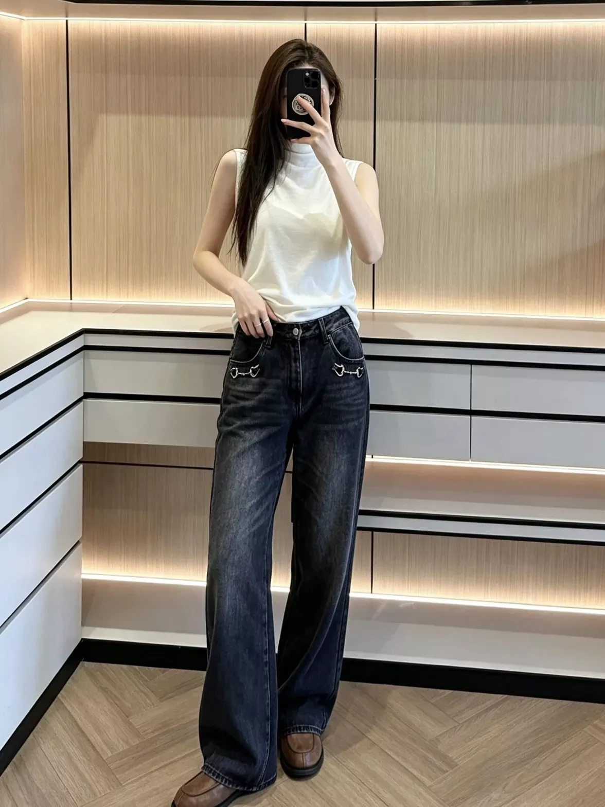 구찌 빈티지 워싱 여성용 데님 팬츠 상세 이미지 90