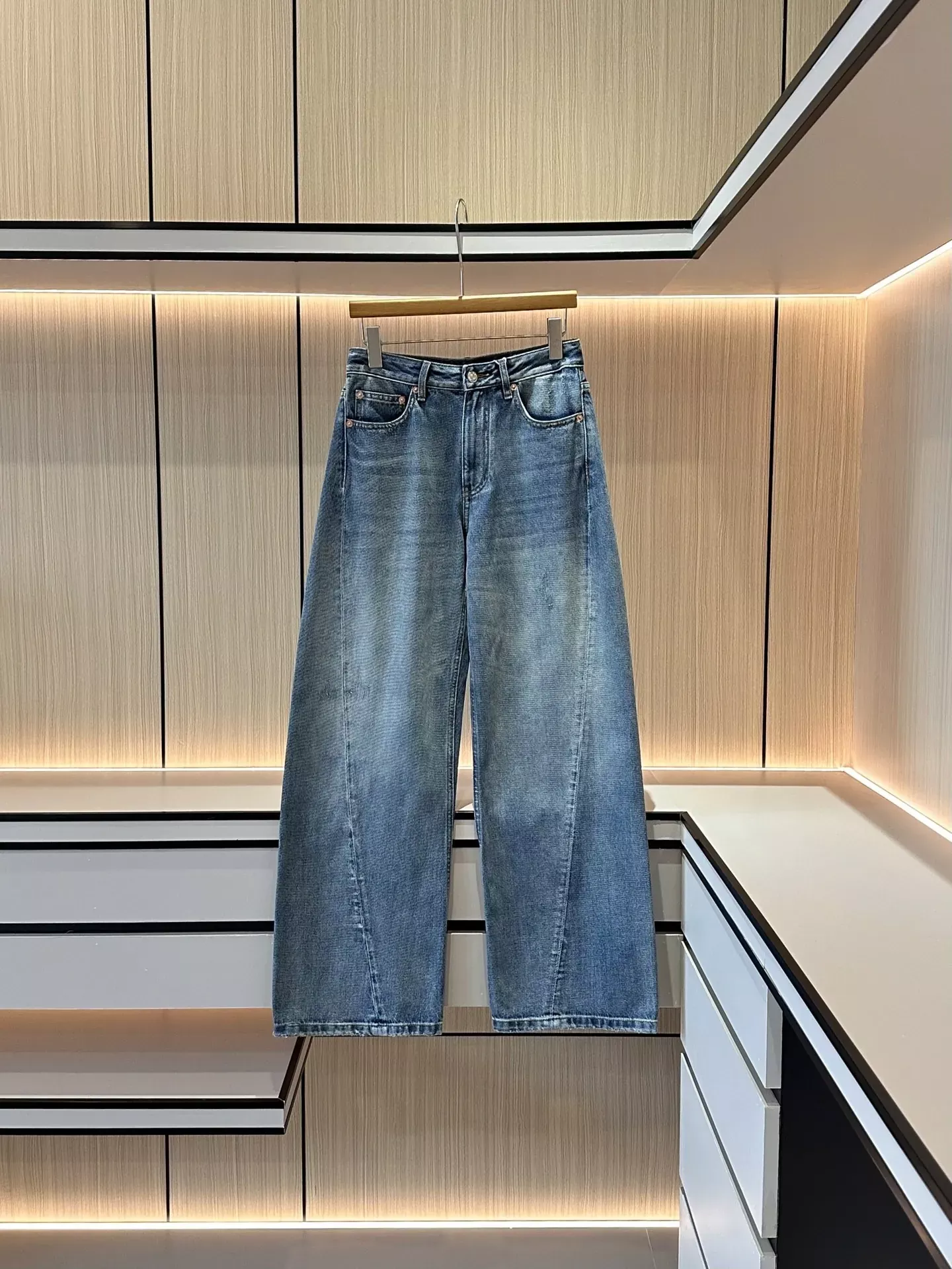 메종마르지엘라 빈티지 워싱 와이드 여성용 데님 팬츠 상세 이미지 1