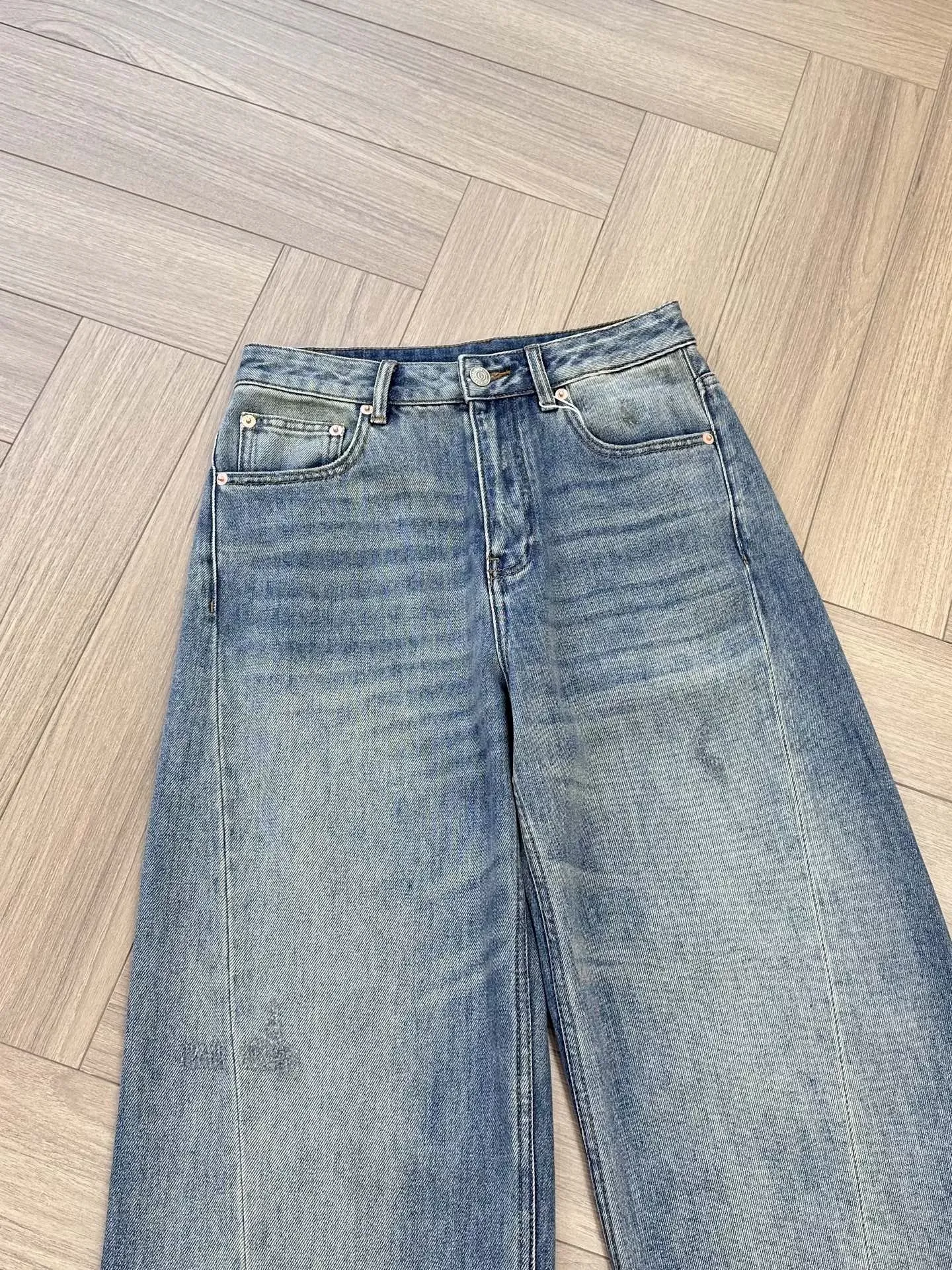 메종마르지엘라 빈티지 워싱 와이드 여성용 데님 팬츠 상세 이미지 13