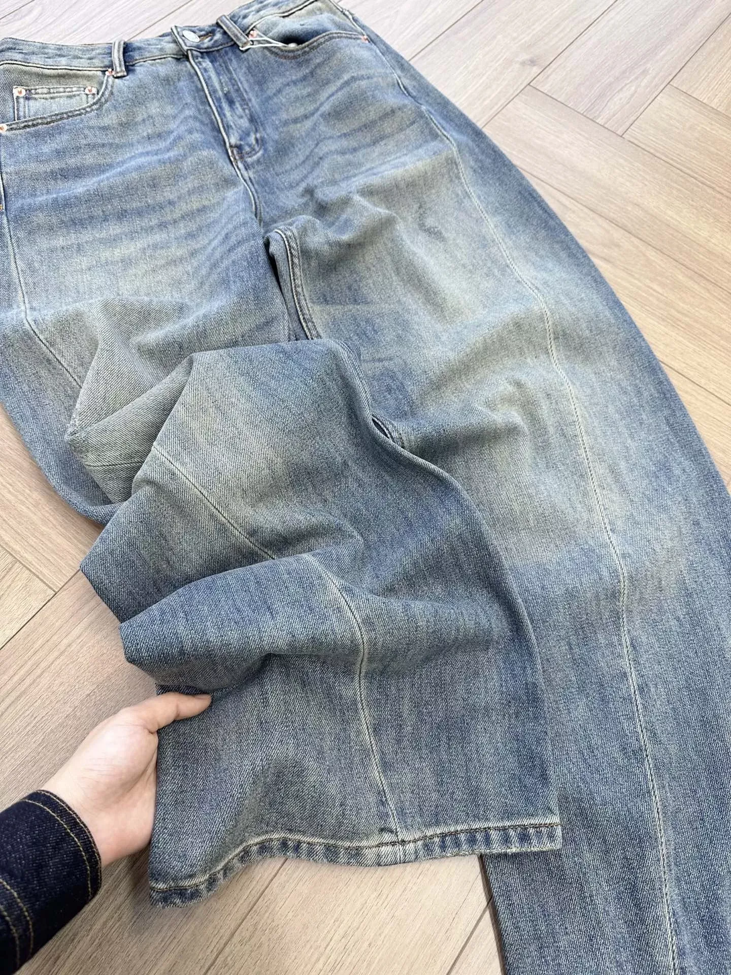 메종마르지엘라 빈티지 워싱 와이드 여성용 데님 팬츠 상세 이미지 16