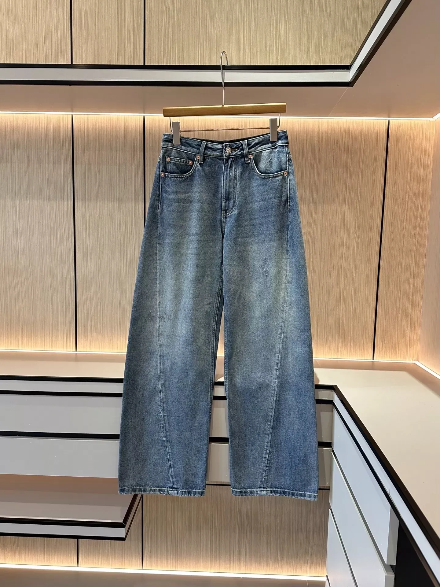 메종마르지엘라 빈티지 워싱 와이드 여성용 데님 팬츠 상세 이미지 2