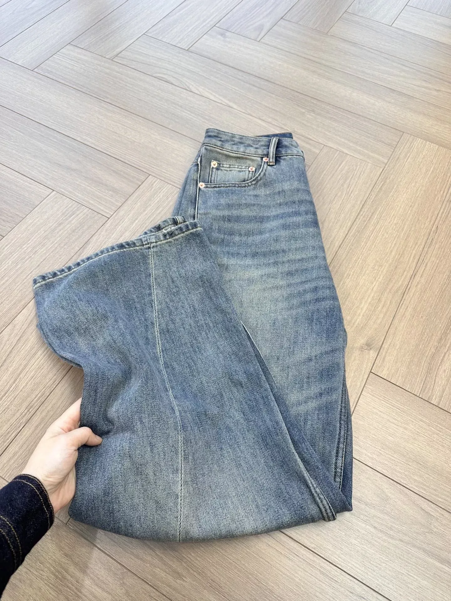 메종마르지엘라 빈티지 워싱 와이드 여성용 데님 팬츠 상세 이미지 23
