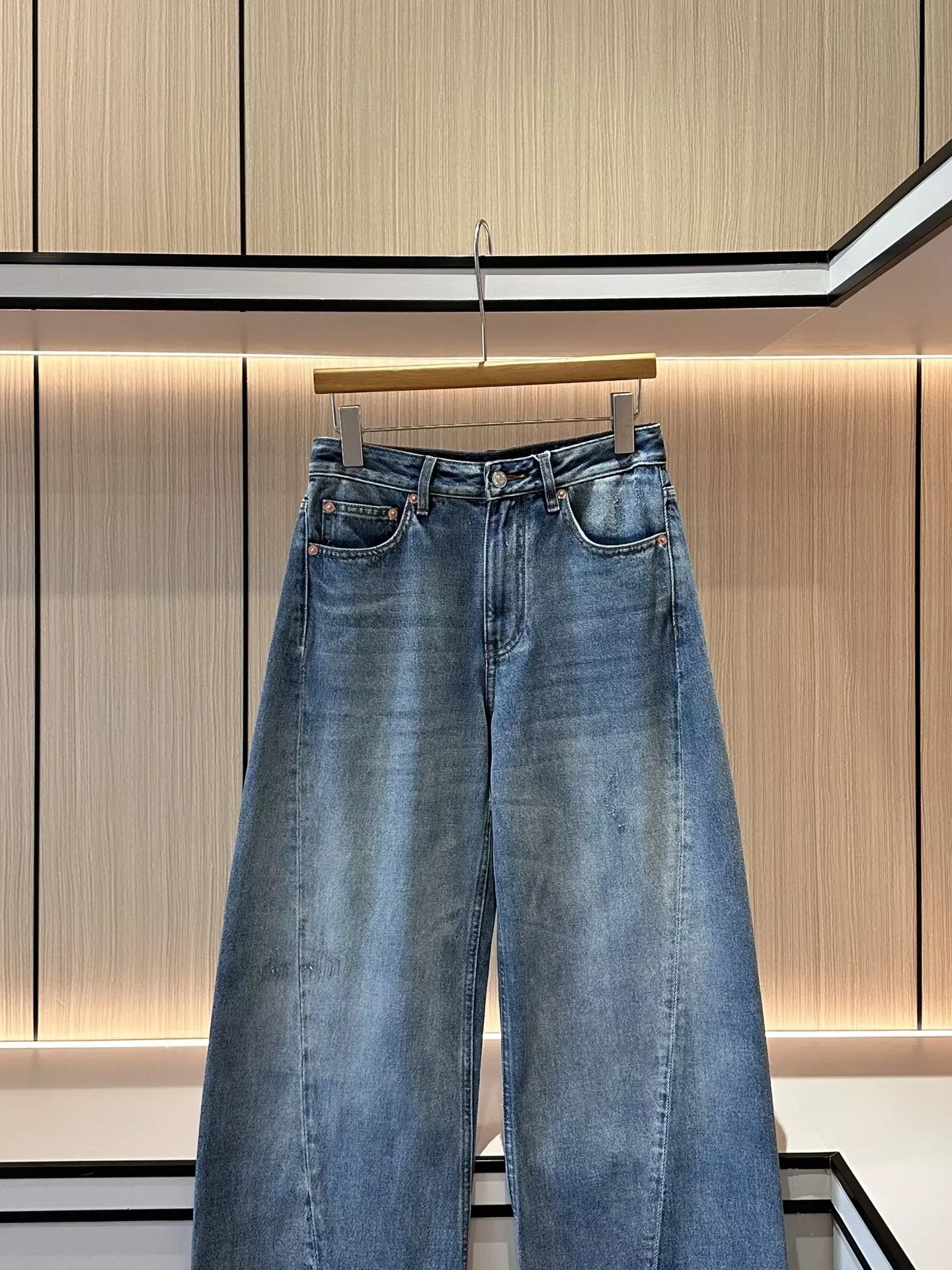 메종마르지엘라 빈티지 워싱 와이드 여성용 데님 팬츠 상세 이미지 3