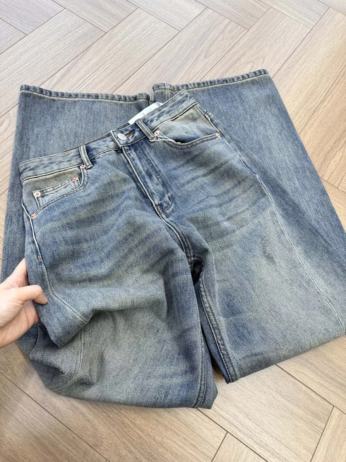 메종마르지엘라 빈티지 워싱 와이드 여성용 데님 팬츠 상세 이미지 32