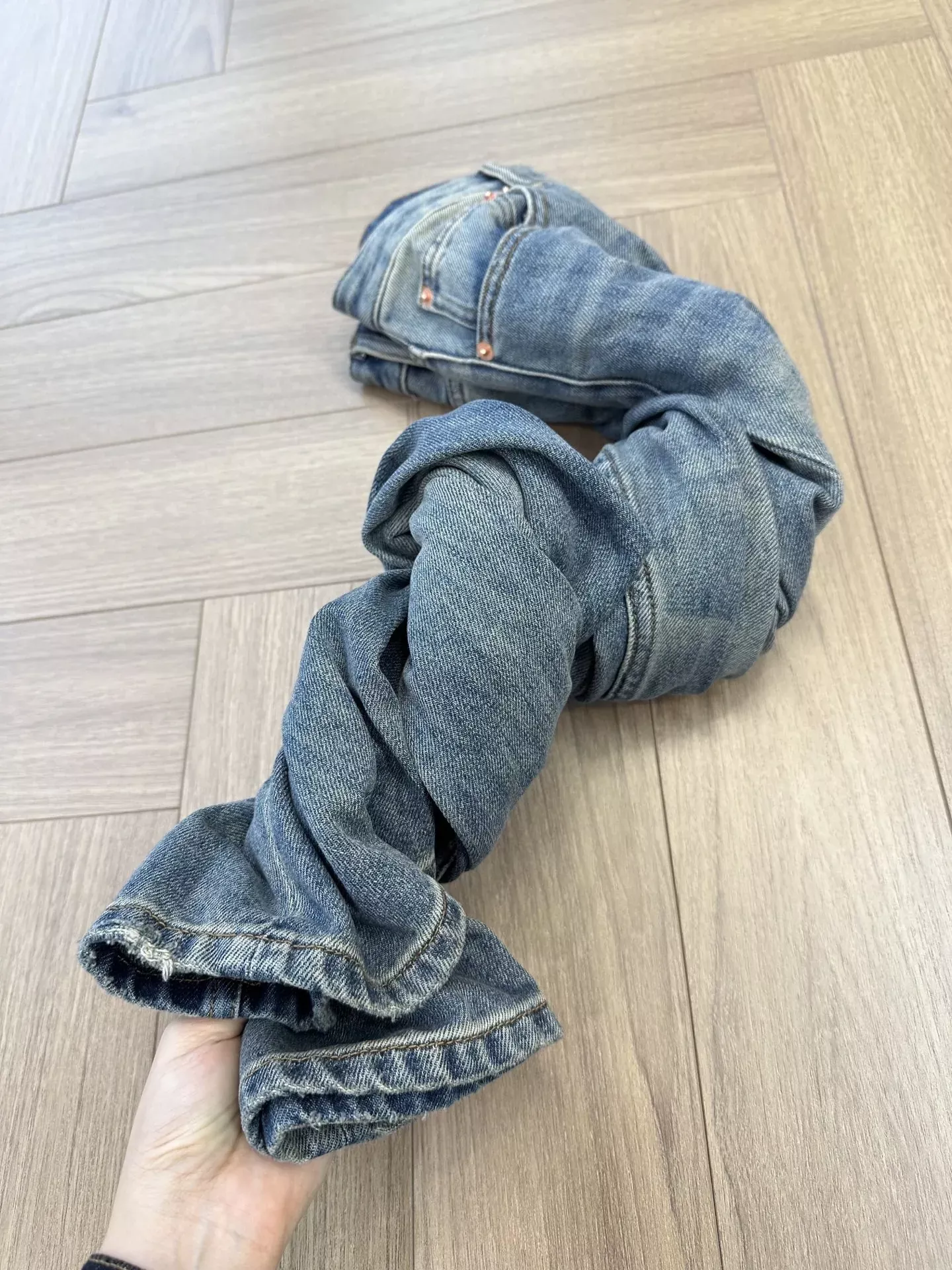 메종마르지엘라 빈티지 워싱 와이드 여성용 데님 팬츠 상세 이미지 49