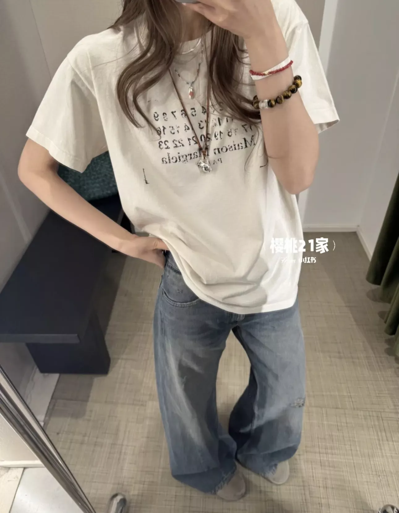 메종마르지엘라 빈티지 워싱 와이드 여성용 데님 팬츠 상세 이미지 78