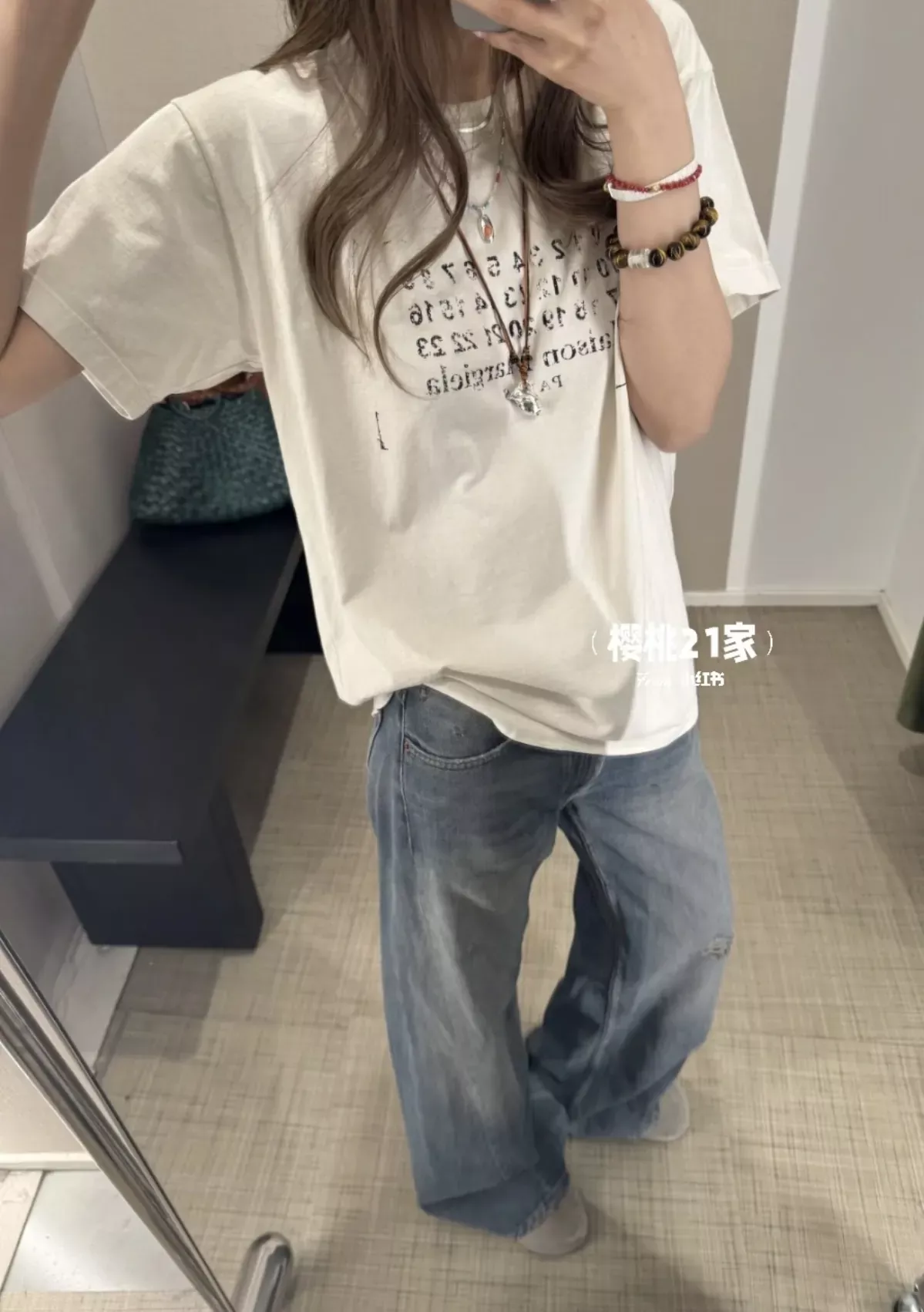메종마르지엘라 빈티지 워싱 와이드 여성용 데님 팬츠 상세 이미지 79