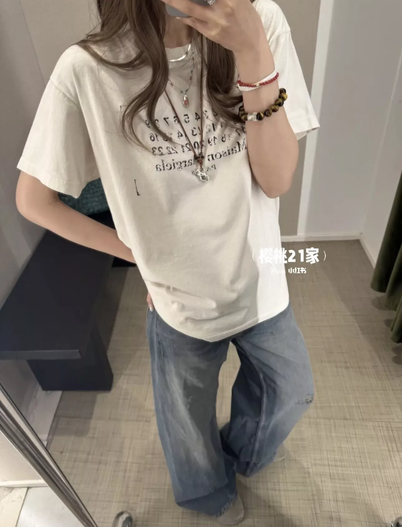 메종마르지엘라 빈티지 워싱 와이드 여성용 데님 팬츠 상세 이미지 80