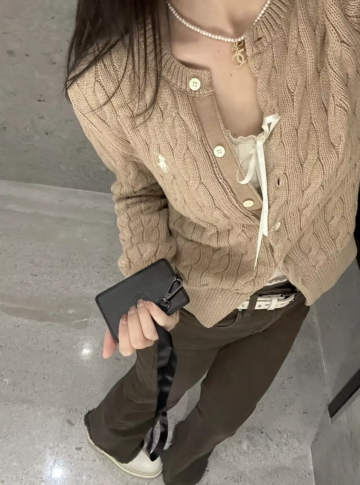 랄프로렌 케이블 코튼 자수 여성용 긴소매 가디건 상세 이미지 103