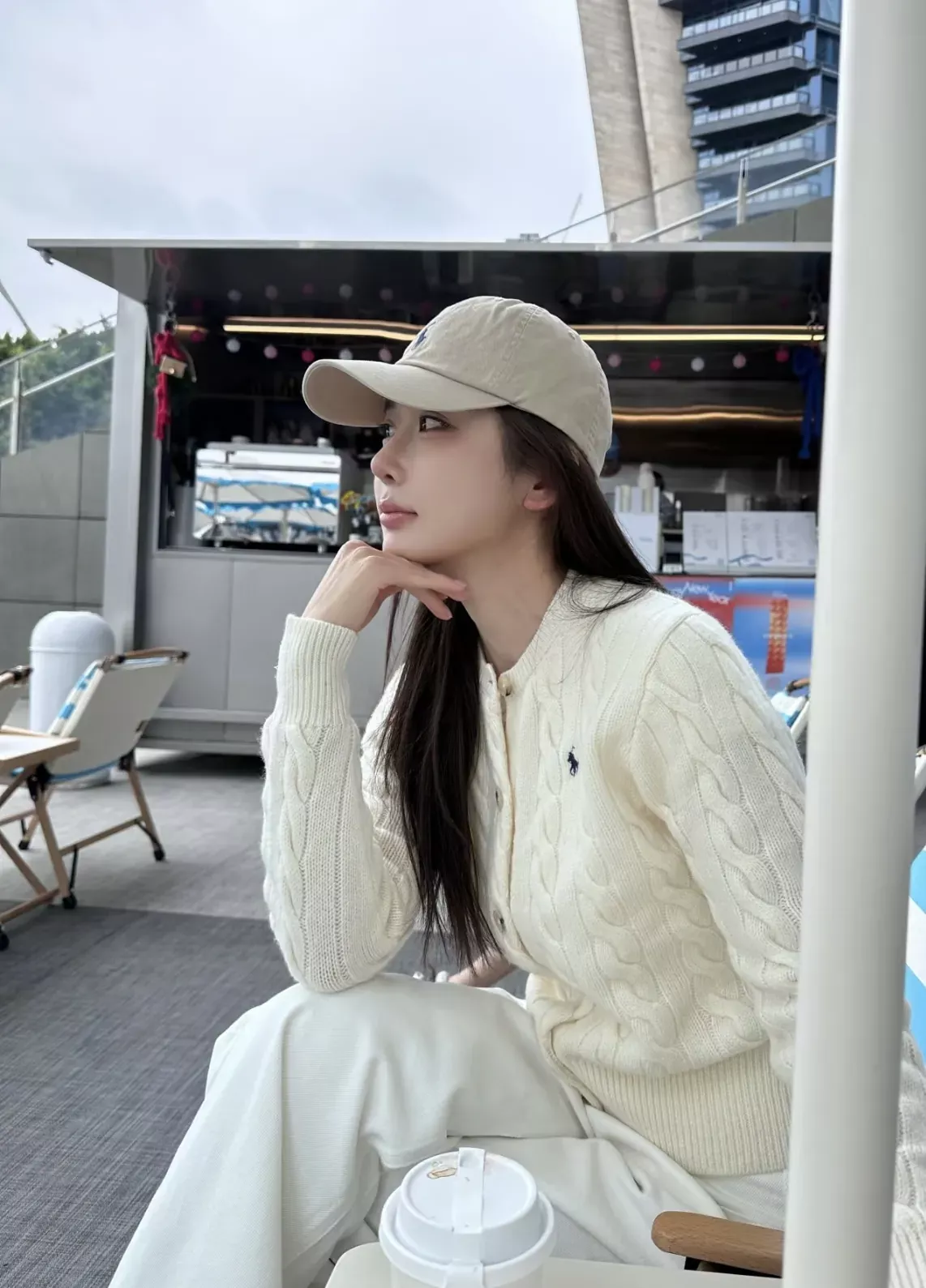랄프로렌 케이블 코튼 자수 여성용 긴소매 가디건 상세 이미지 111