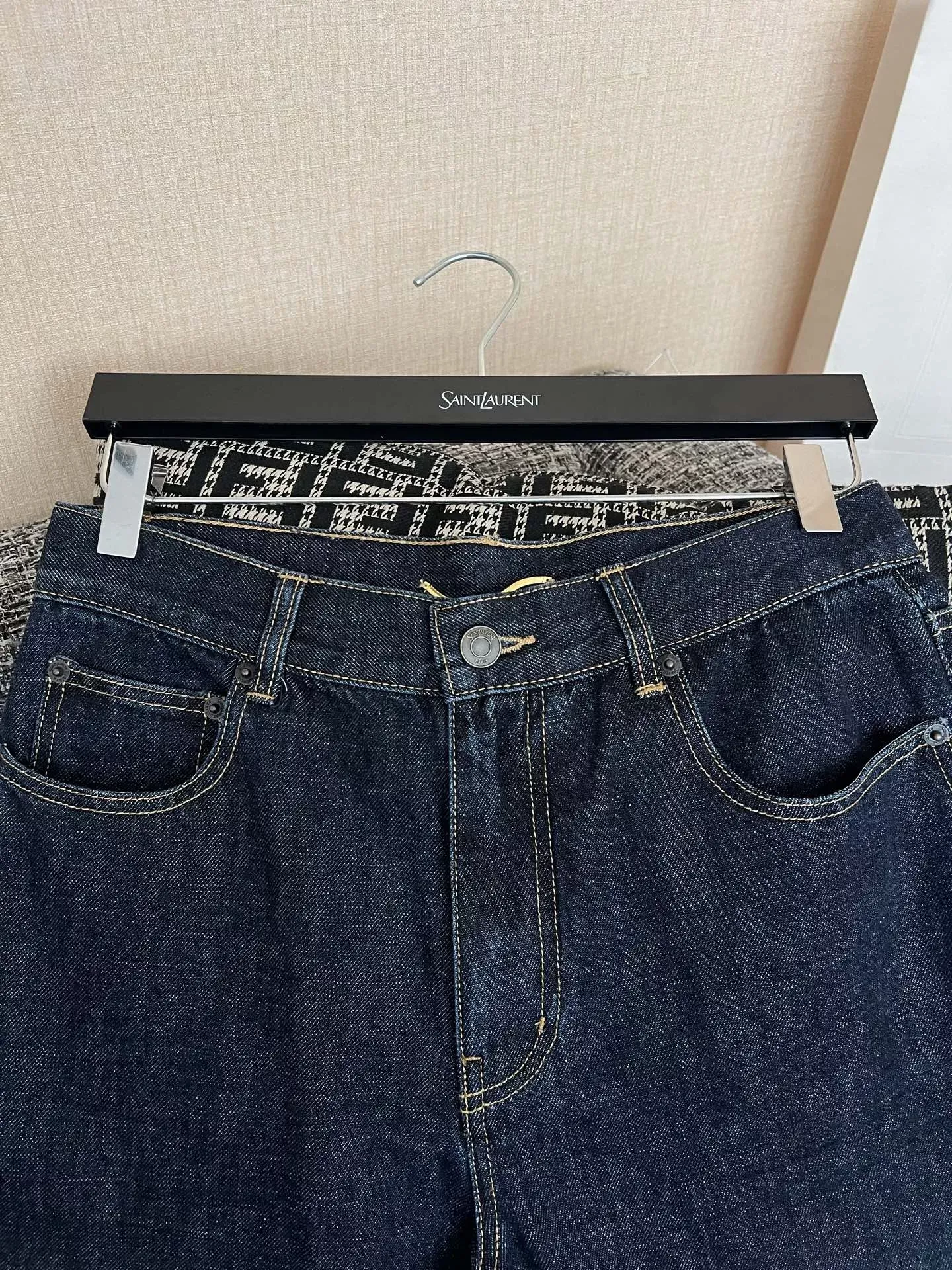 입생로랑 진청 데님 스트레이트 여성용 데님 팬츠 상세 이미지 20