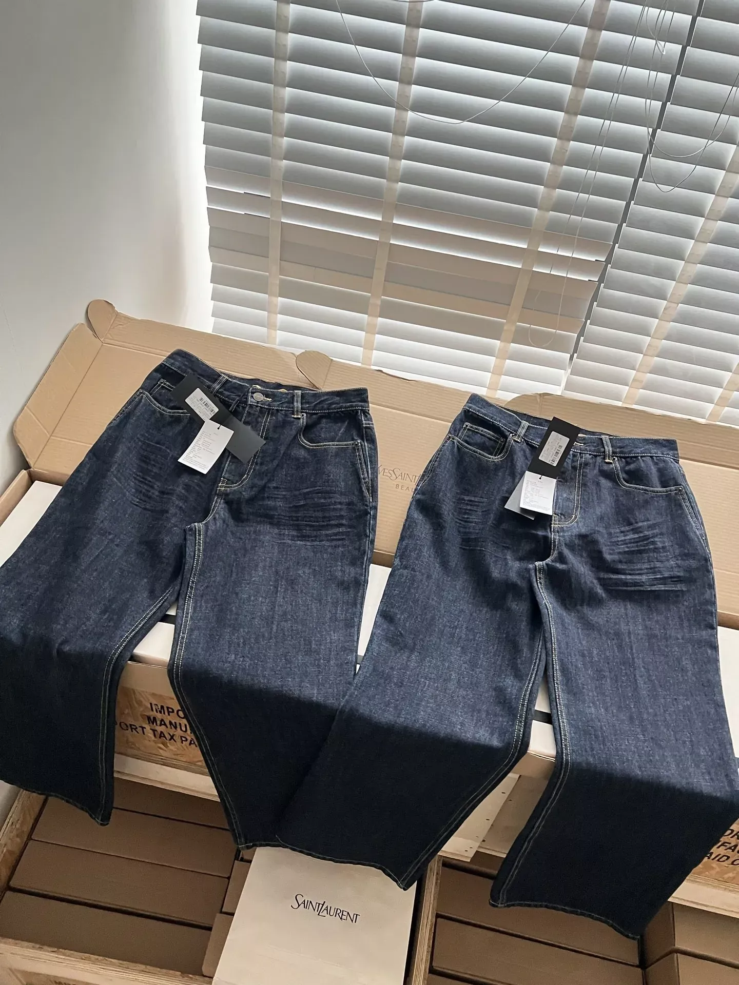 입생로랑 진청 데님 스트레이트 여성용 데님 팬츠 상세 이미지 59
