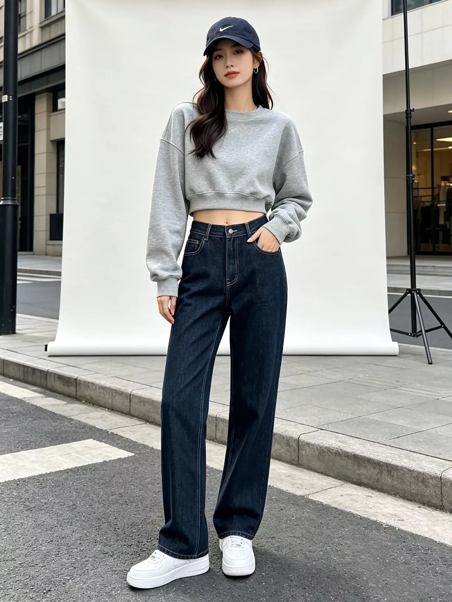 입생로랑 진청 데님 스트레이트 여성용 데님 팬츠 상세 이미지 61