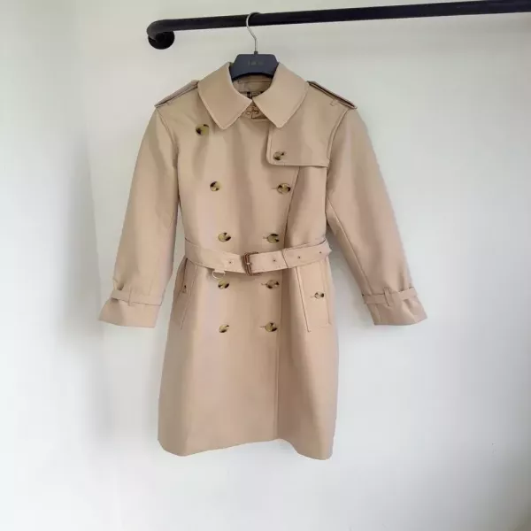 버버리 카라 벨트 더블버튼 여성용 롱 코트