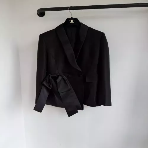 디올 혼방 리본 장식 여성용 정장 재킷