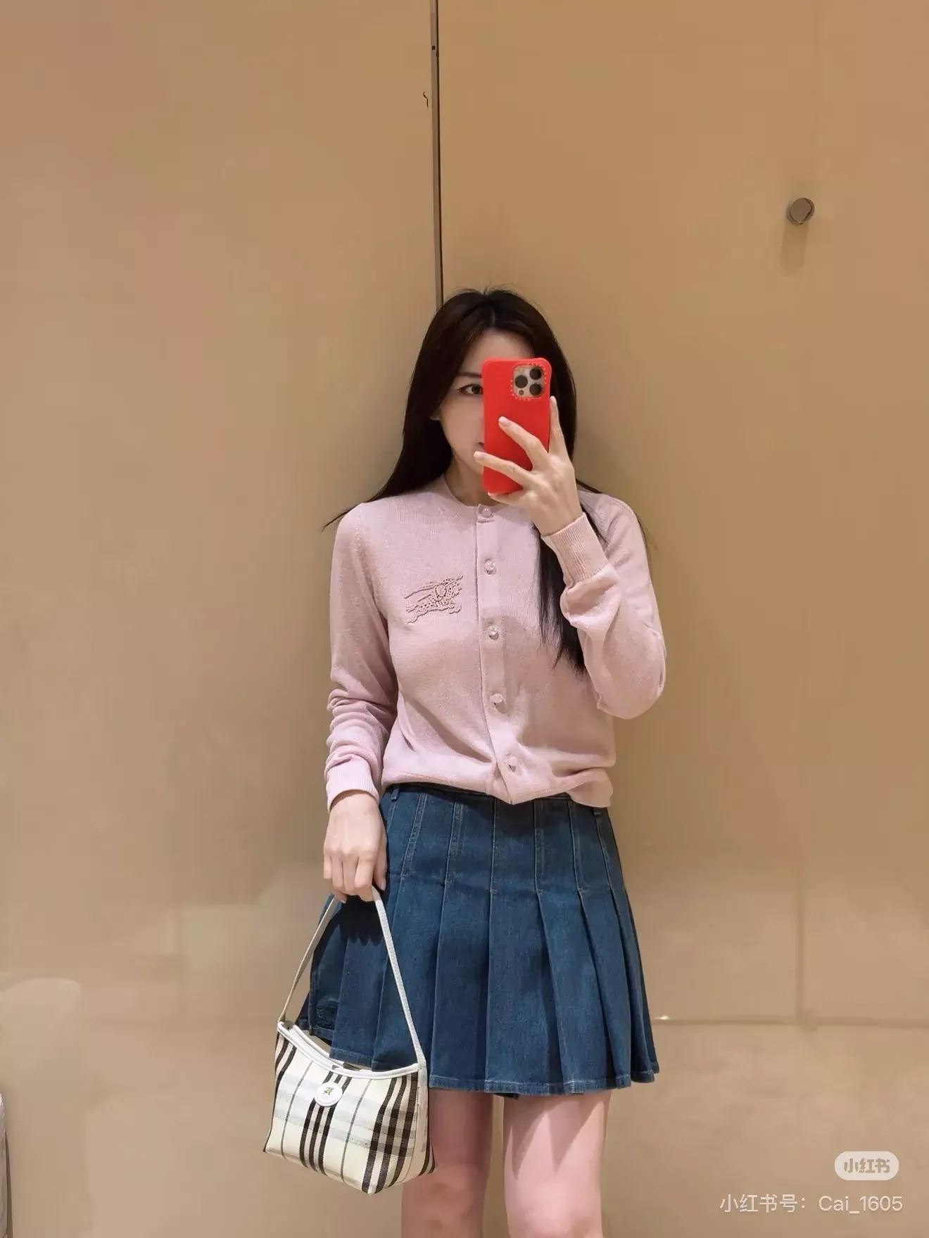 버버리 자수 포인트 코튼 여성용 미니 스커트 상세 이미지 26
