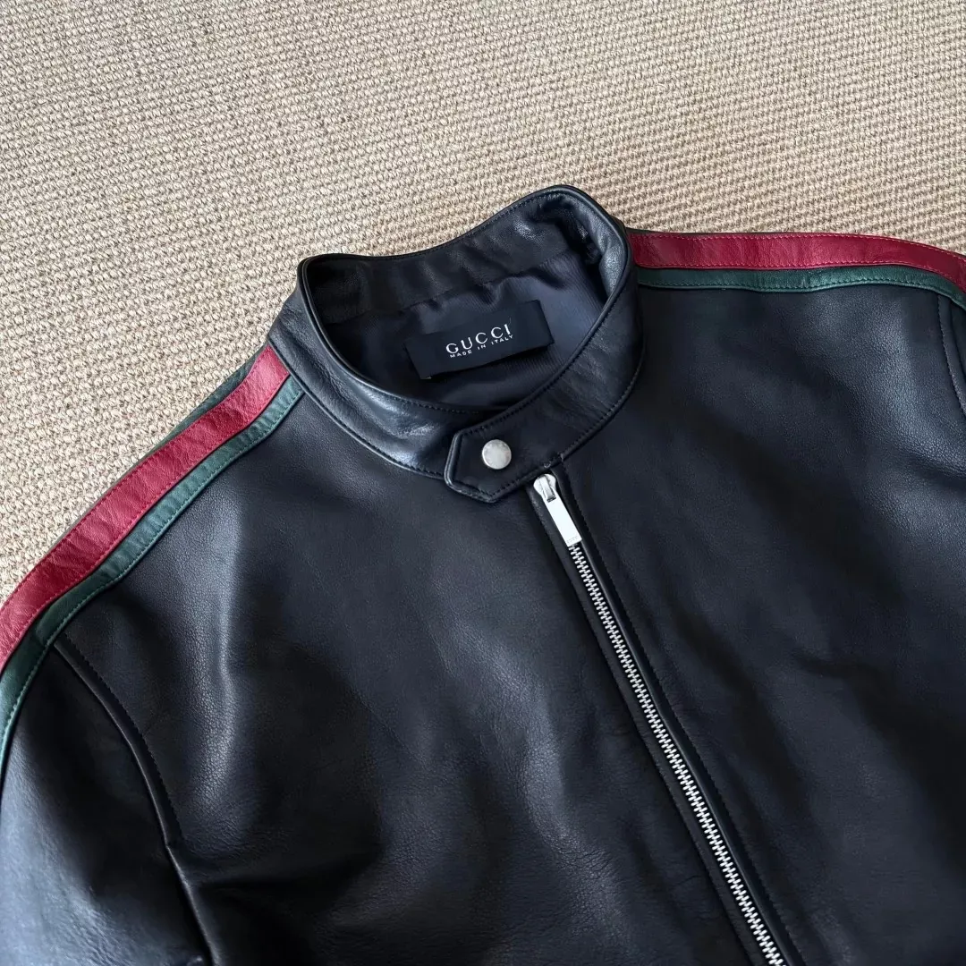 구찌 마혼비트 송아지 가죽 남녀공용 가죽 재킷 상세 이미지 6