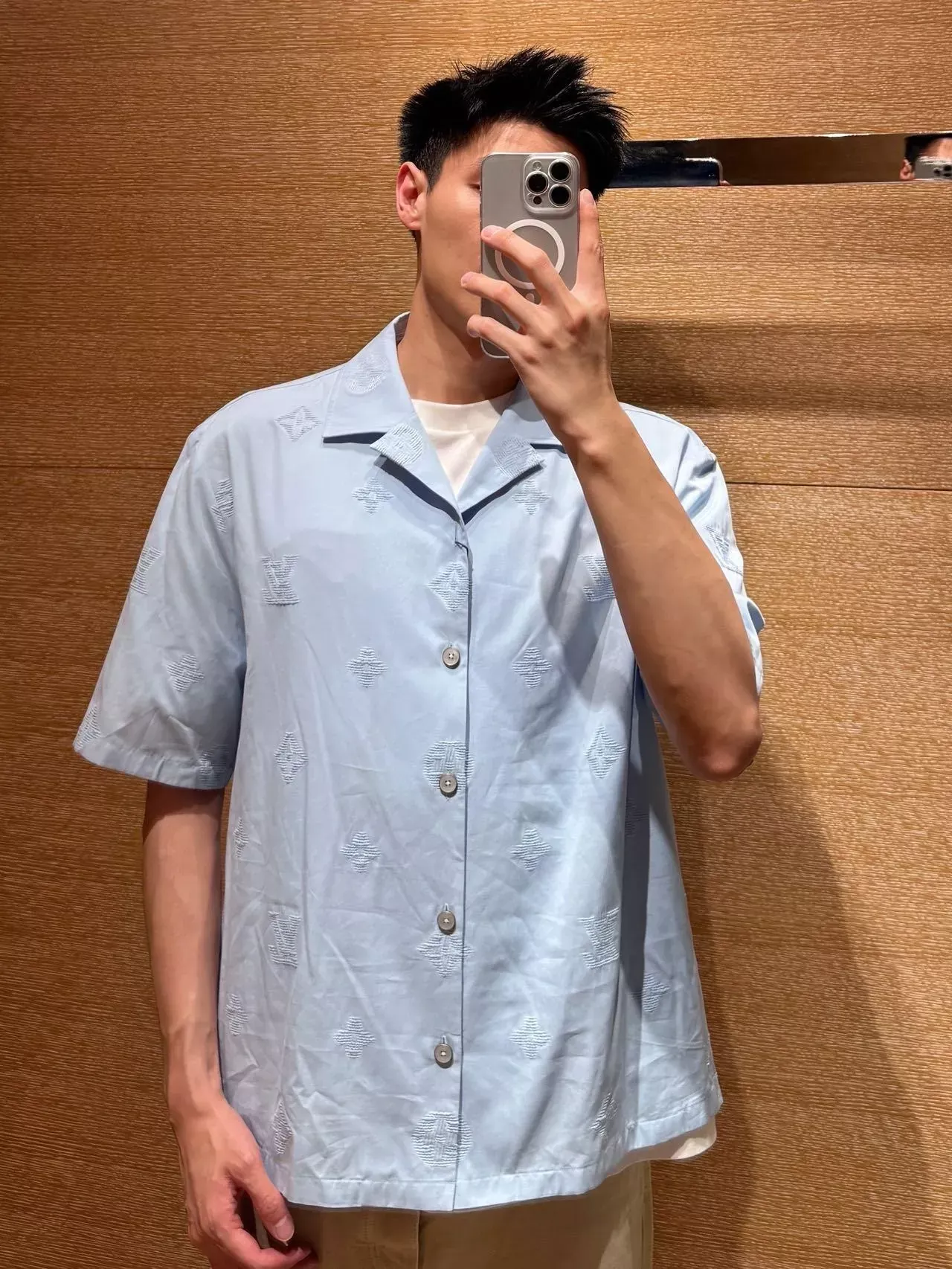루이비통 모노그램 피케 오픈칼라 남녀공용 반소매 셔츠 상세 이미지 18