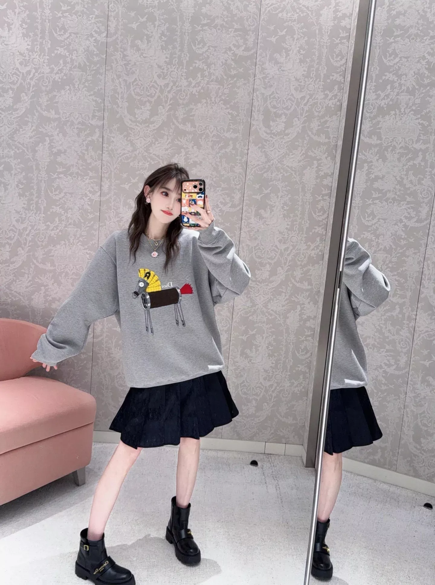 디올 루즈핏 긴소매 남녀공용 맨투맨 티셔츠 상세 이미지 22