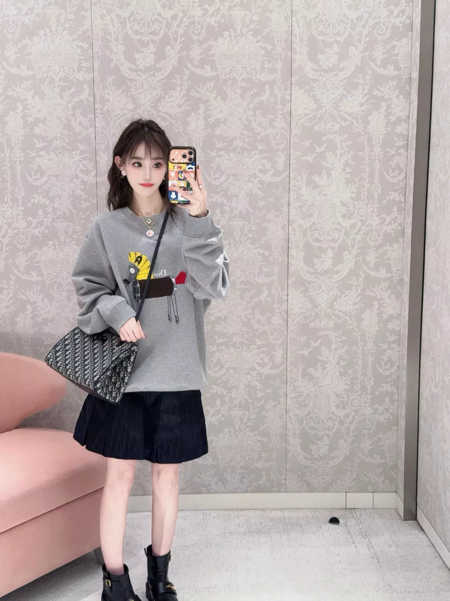 디올 루즈핏 긴소매 남녀공용 맨투맨 티셔츠 상세 이미지 24