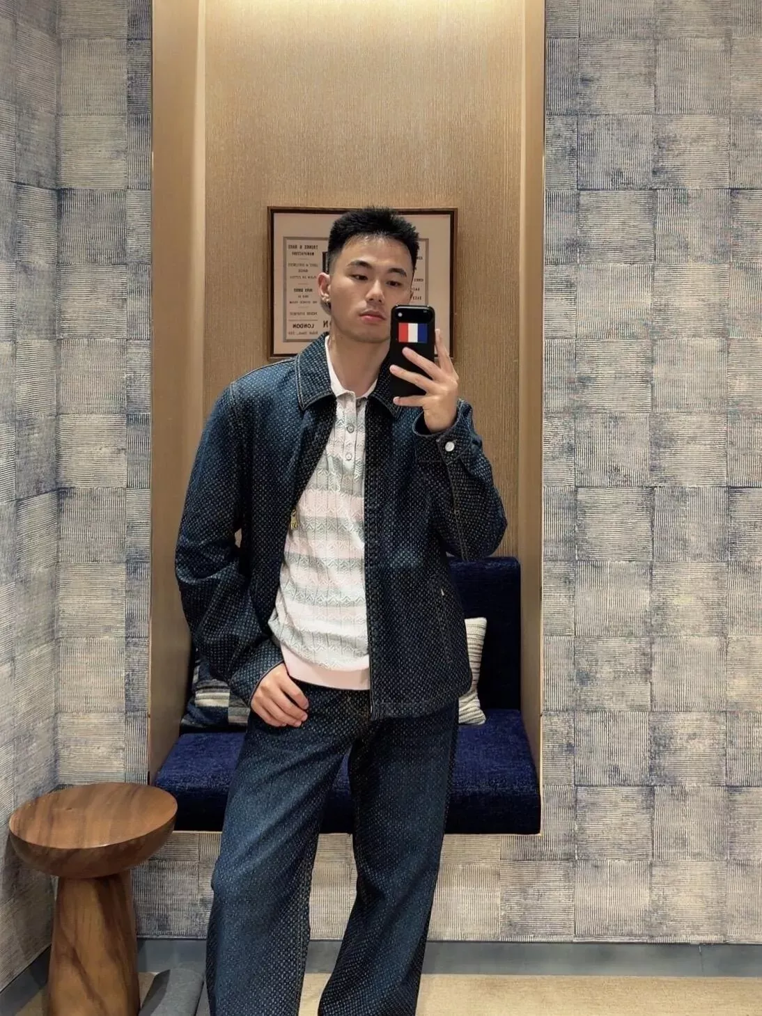 루이비통 리플렉티브 나노그램 집업 남녀공용 데님 재킷 상세 이미지 17