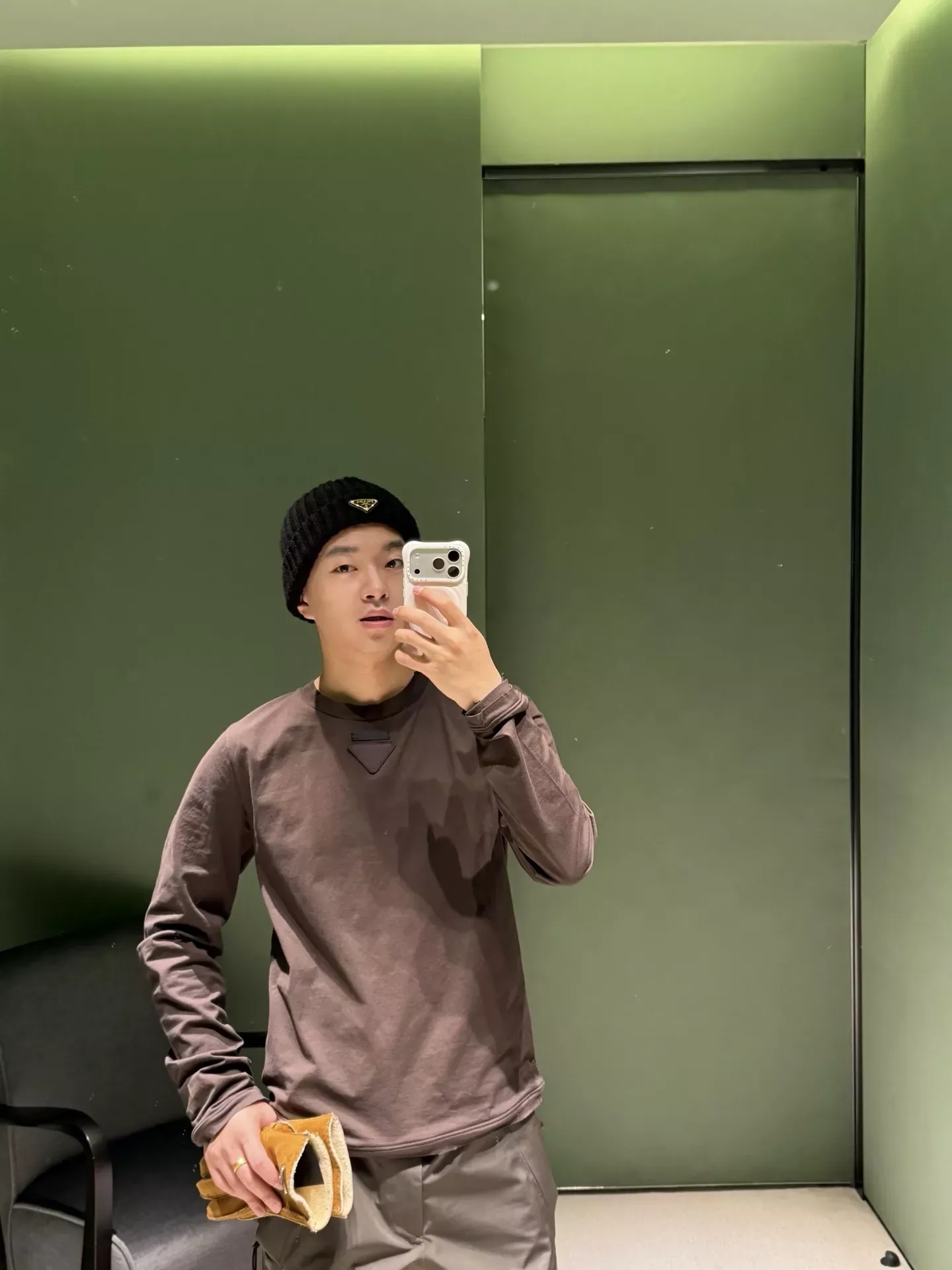 프라다 코튼 긴소매 남녀공용 긴소매 티셔츠 상세 이미지 19