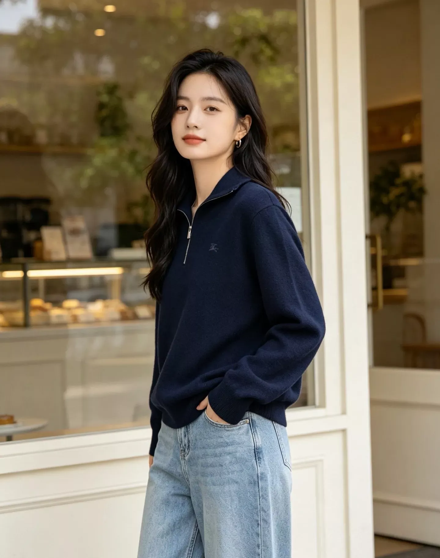버버리 반집업 하이넥 자수 남녀공용 긴소매 니트 상세 이미지 18