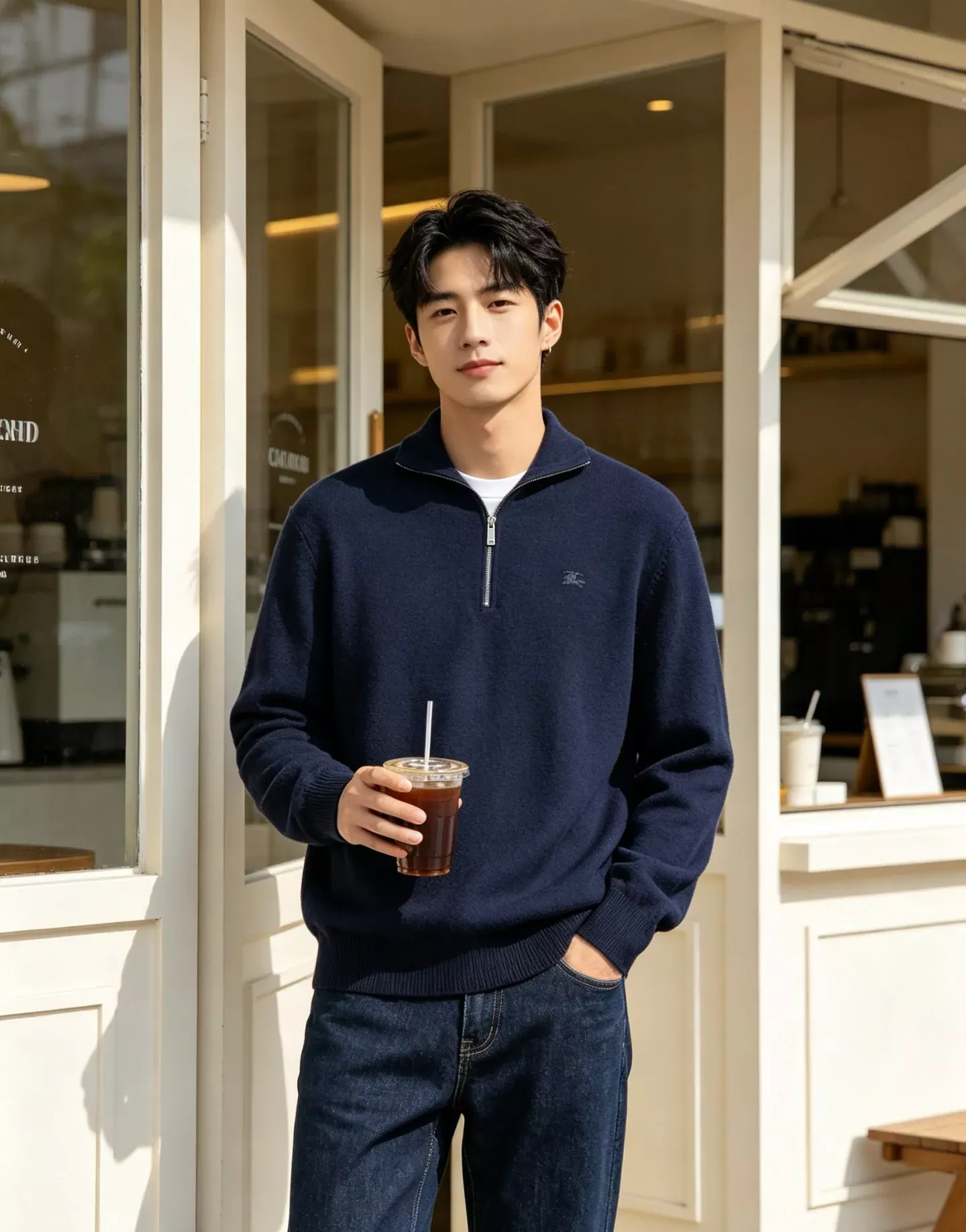 버버리 반집업 하이넥 자수 남녀공용 긴소매 니트 상세 이미지 19