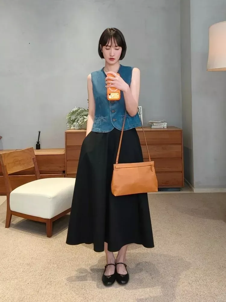 아이시클 A라인 플레어 여성용 롱 스커트 상세 이미지 29