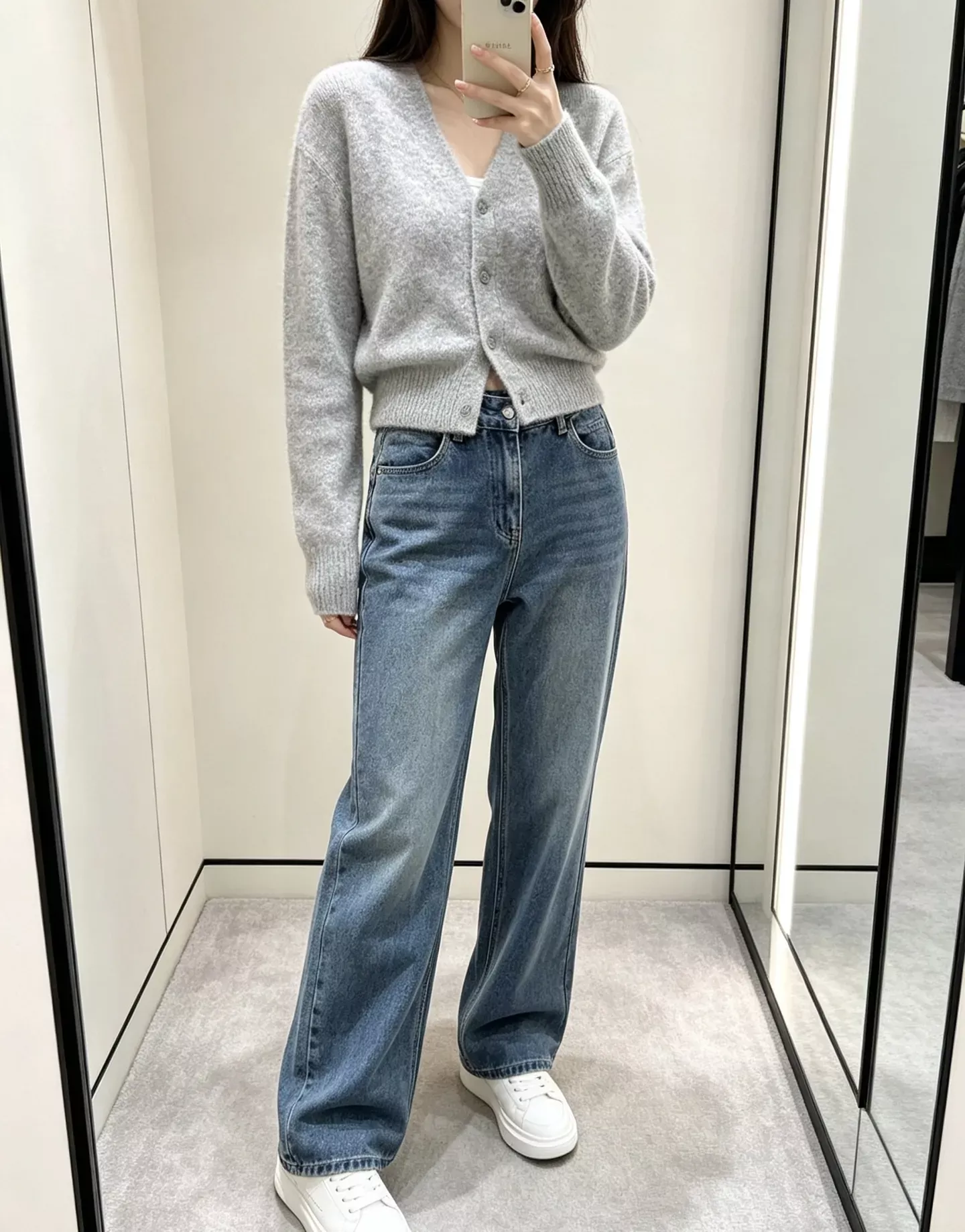 샤넬 하이웨이스트 와이드 여성용 데님 팬츠 상세 이미지 19