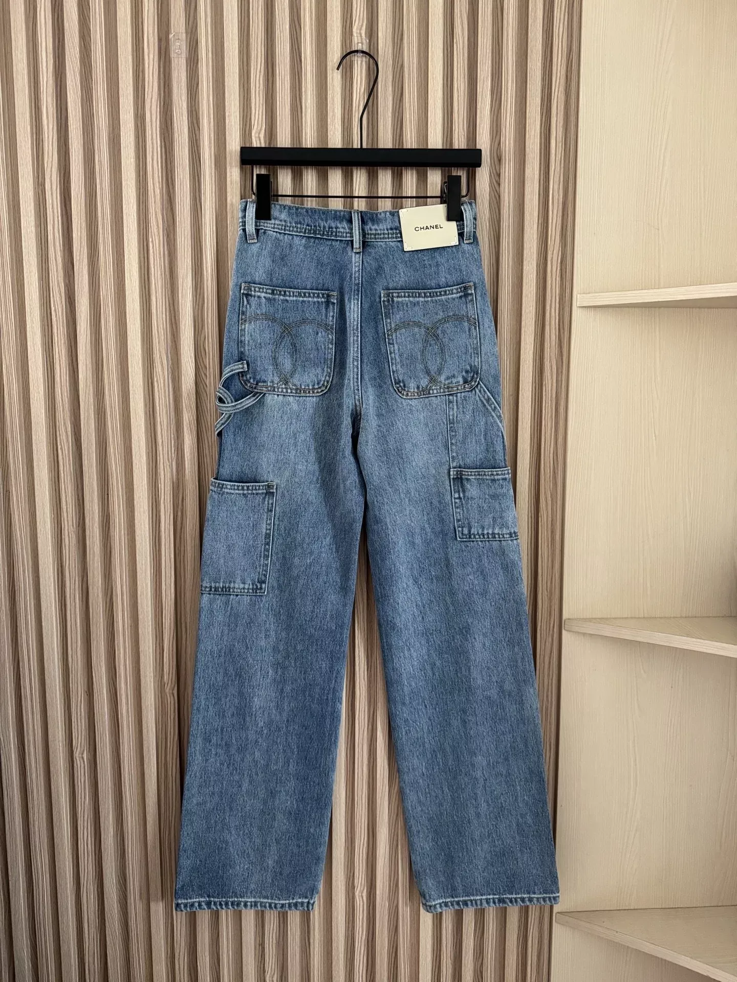 샤넬 더블 C 장식 와이드 여성용 데님 팬츠 상세 이미지 10