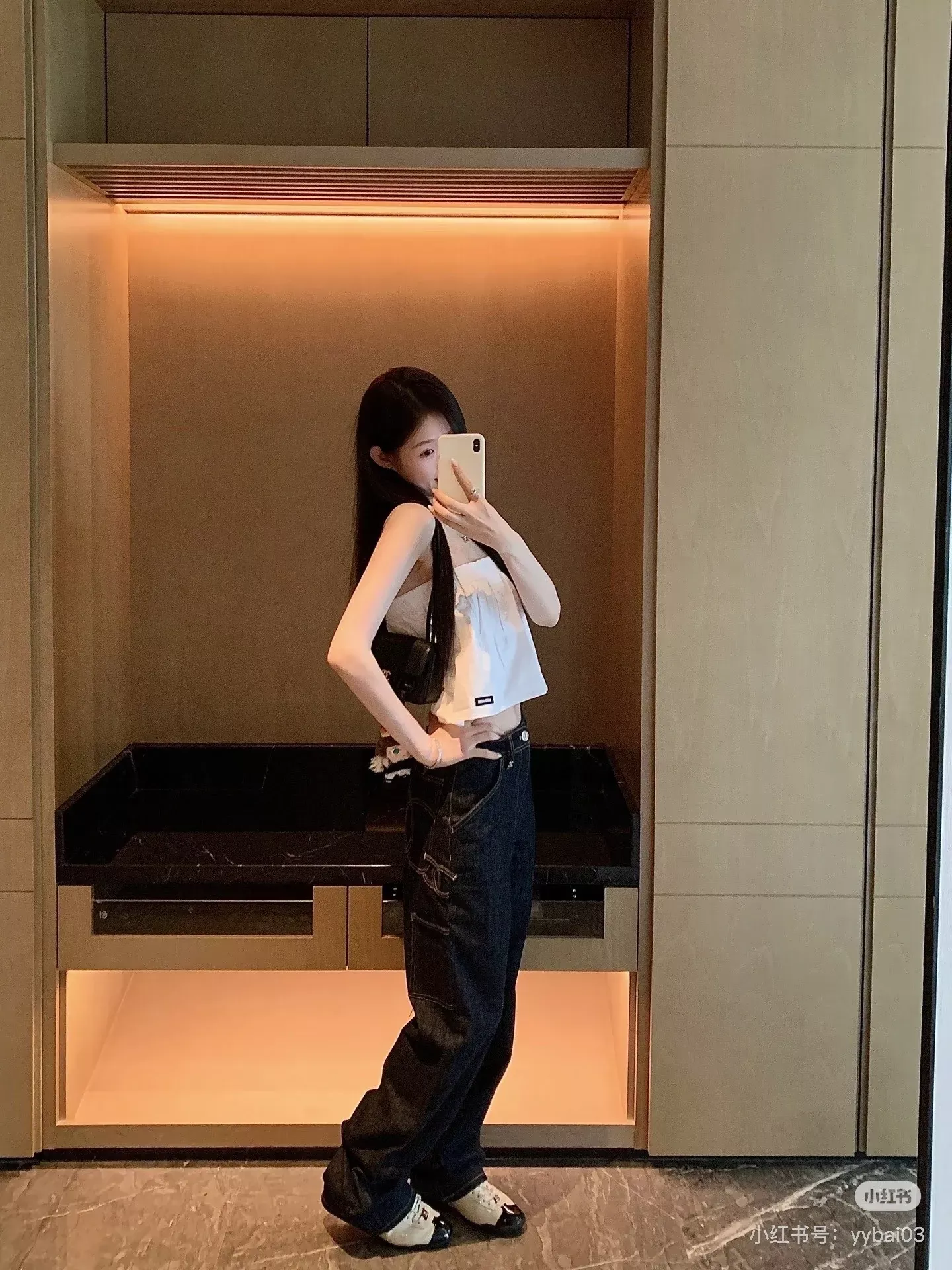 샤넬 더블 C 장식 와이드 여성용 데님 팬츠 상세 이미지 22